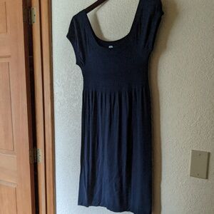 Cable-knit dark navy teal comfy dress